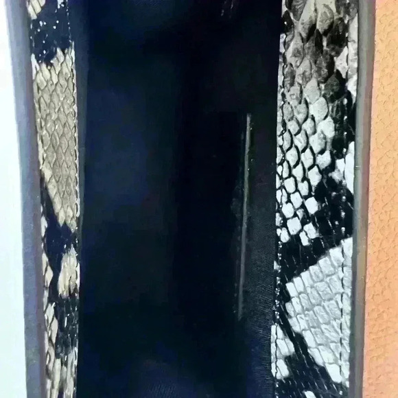 Anthropologie Jules Kae Snake Print Bag with Hearts. - Picture 6 of 8